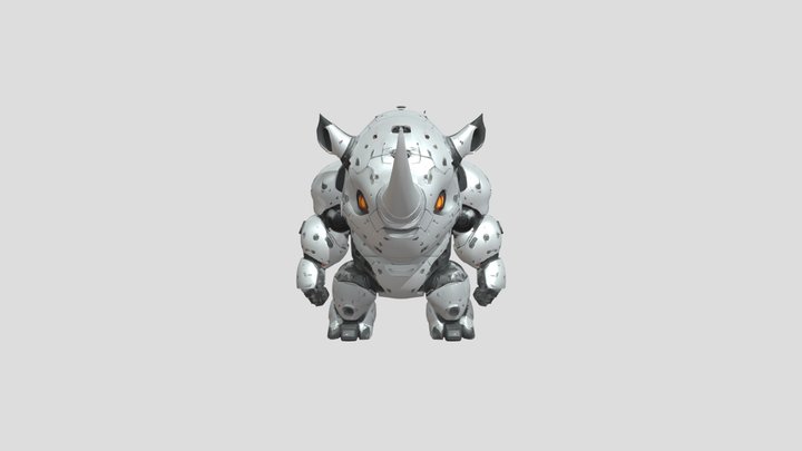 robotic rhinoceros character 3D Model