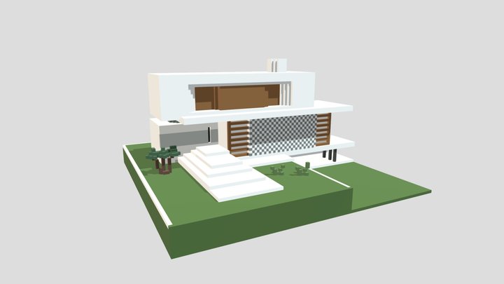 MagicaVoxel - Modernist Architecture 3D Model