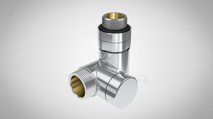 Lockshield Valve Integrated with T-piece – Gratis 3D-model STL