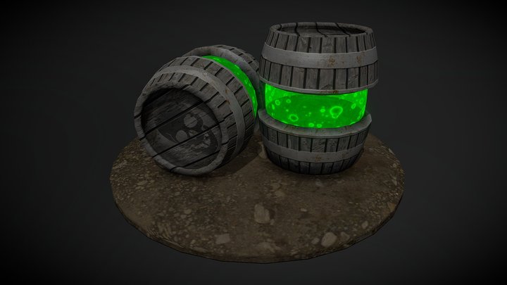 Toxic Plague Barrel 3D Model