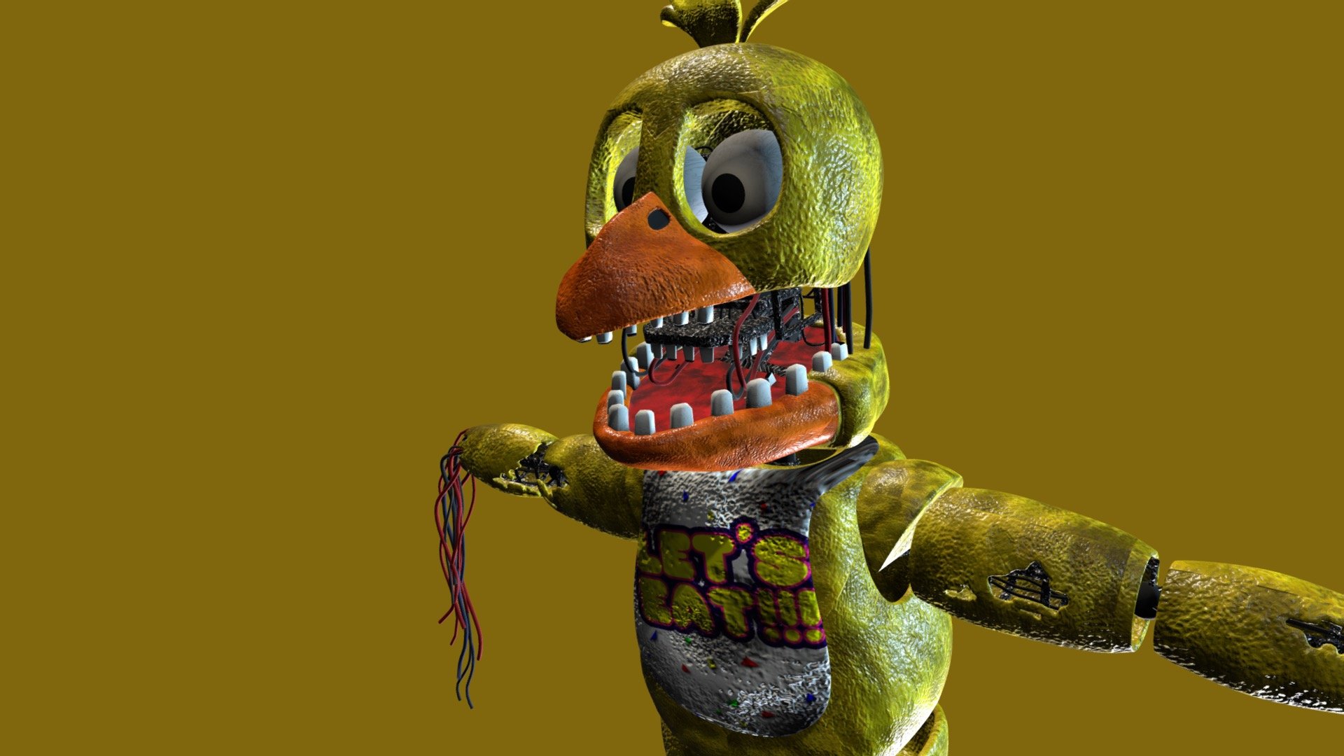 Withered-chica - Download Free 3D model by 🤎· · · · · · ·  ｆℝεＤᗪ𝐘_𝒻𝓪ｚⒷᵉ𝐀ⓡ · · · · · · ·🤎 [5ecba53] - Sketchfab