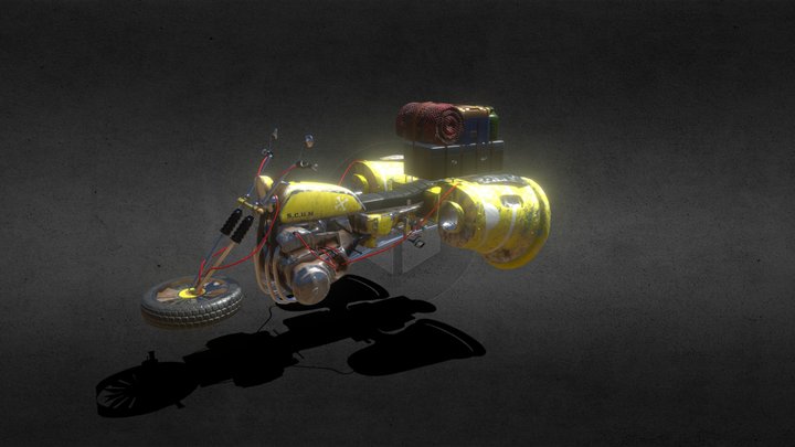 Desert Chopper Hoverbike 3D Model
