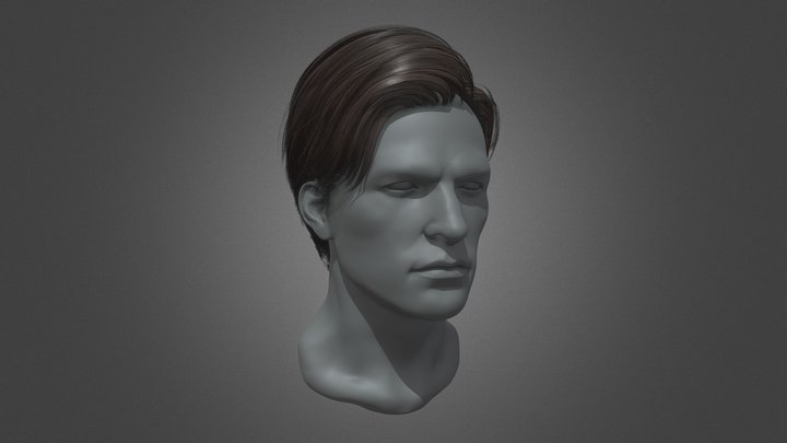 Real-time Men's Hair - A (Game ready) 3D Model