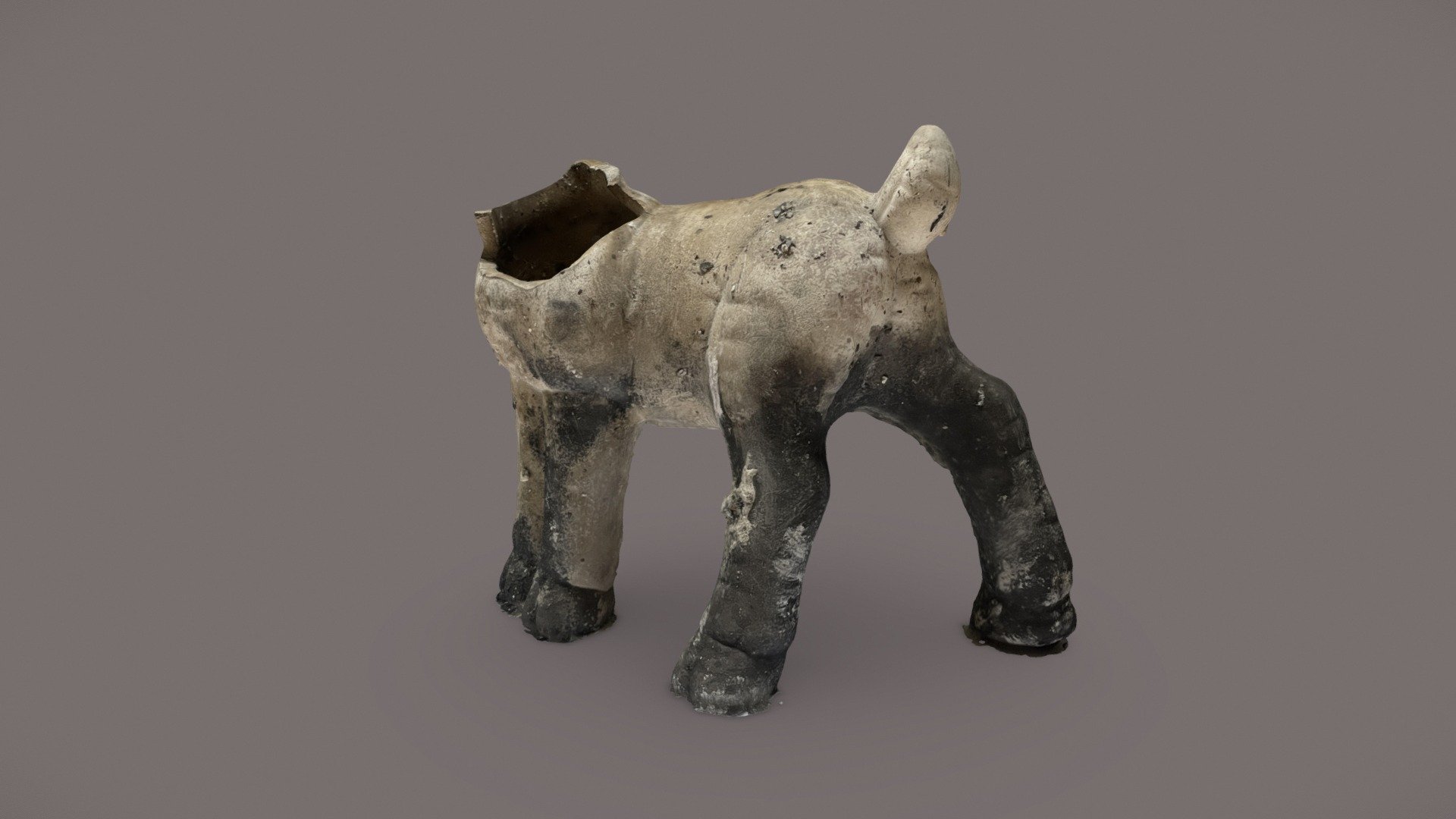 Burned Headless Animal Figure Scan
