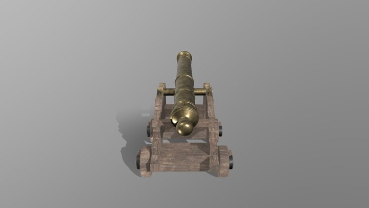 XVIII century naval cannon 3D Model