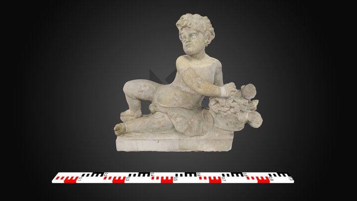 Putto with a flower basket  - 3D model