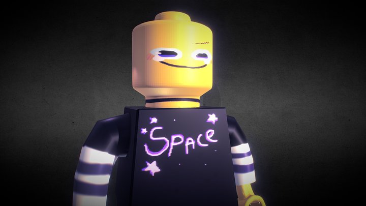 ☁ Lego man with funny face ☁ 3D Model