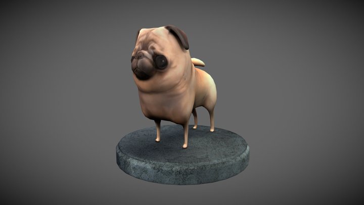 Pug in Blender 3D Model