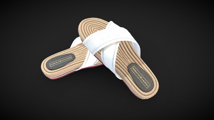 Tommy Hilfiger slippers White 3D Model