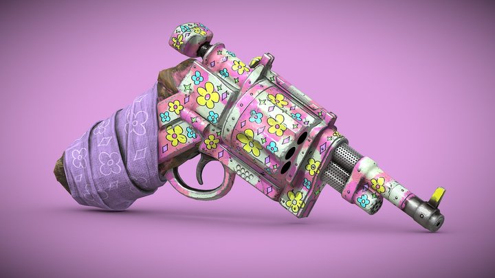 Flowers Revolver 3D Model