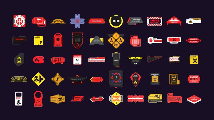 SCI-FI Decals 3D Model