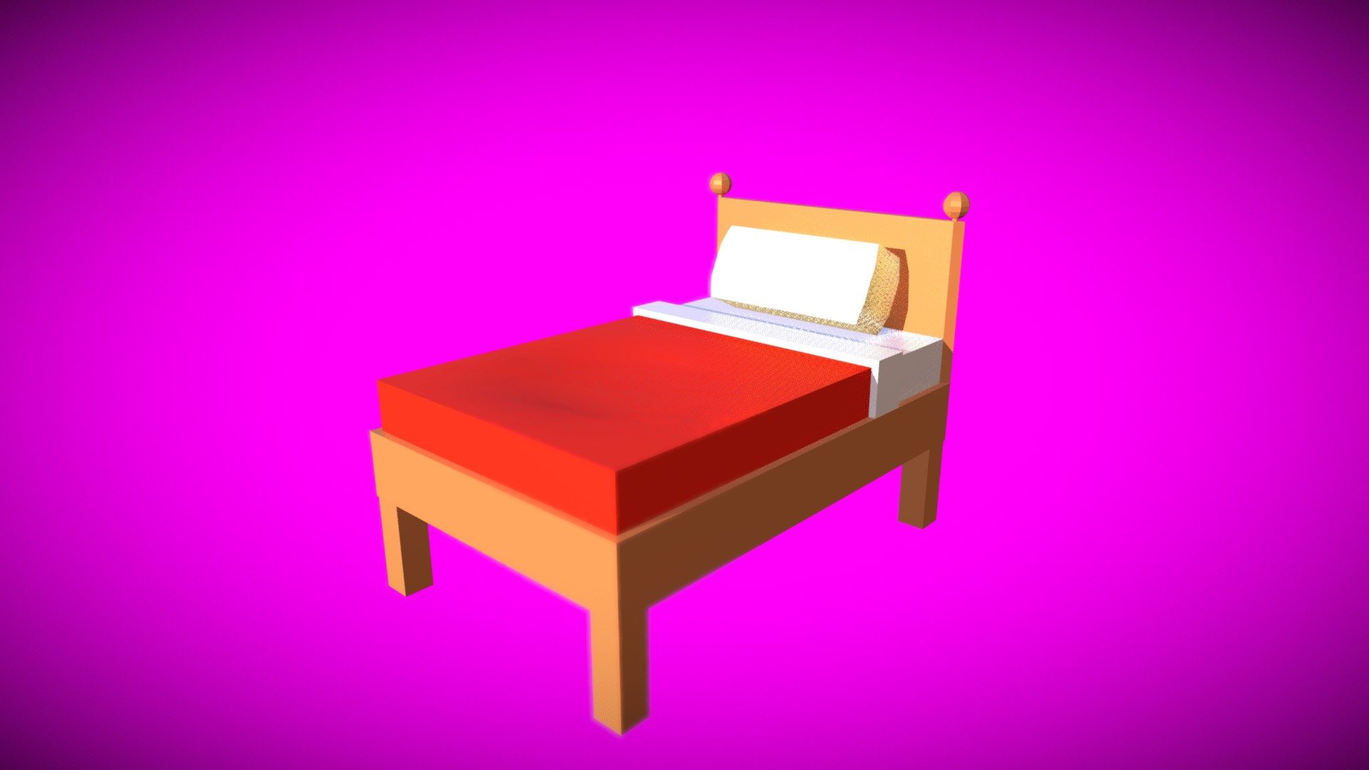 Low Poly кровать