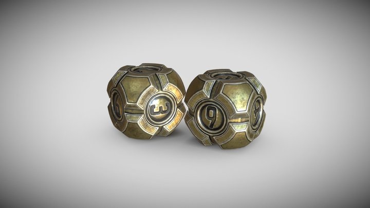 Gold dices 3D Model