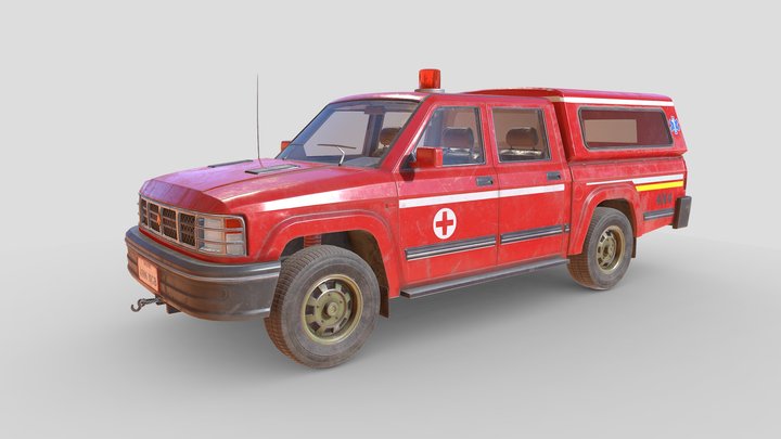 SM_PickupAmbulance 3D Model
