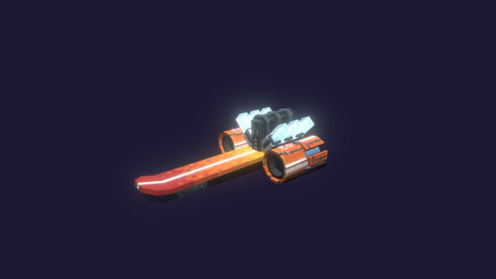 Space Surf Board 3D Model