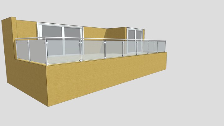 Customer 0213 - Steel and Glass Balcony 3D Model