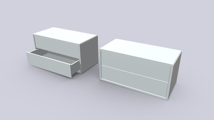 IKEA EKET with Two Drawers 3D Model