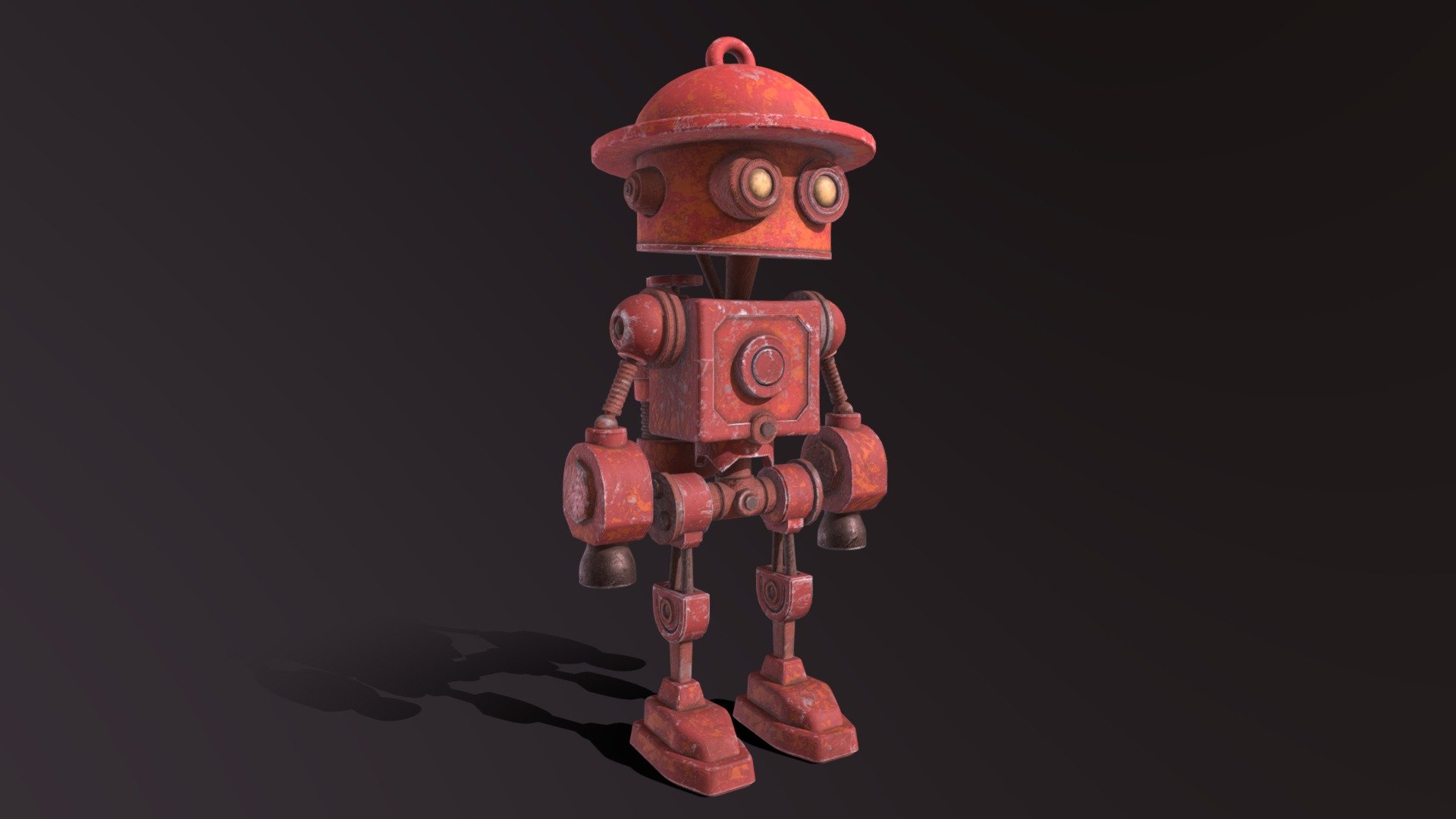 Stylized Cartoony Rusty Fireman Robot - 3D model by Art-Teeves [5ee1d31 ...