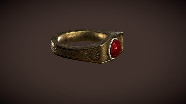 Amber Ring 3D Model
