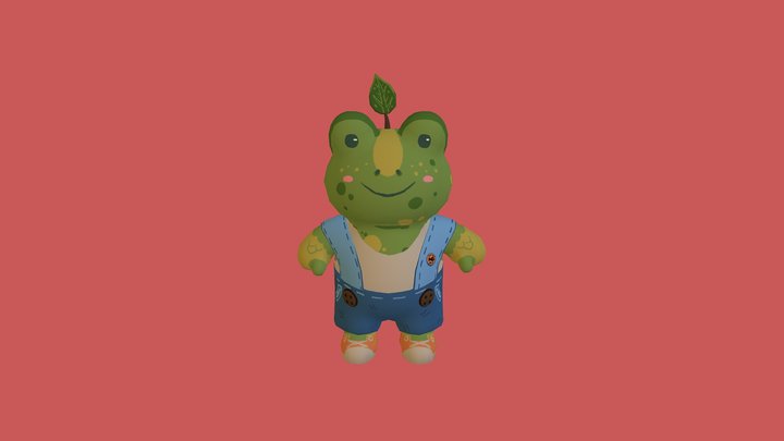 Low-poly Stylized Frog 3D Model