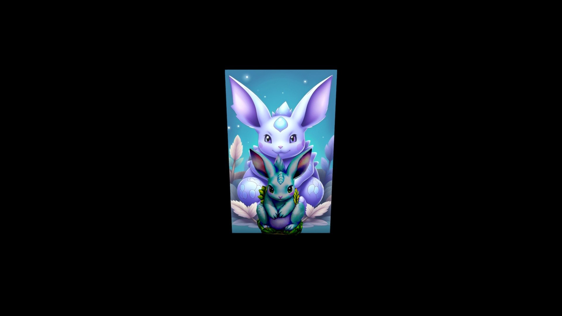 A purple rabbit with a dragon head is sitting i - Download Free 3D ...