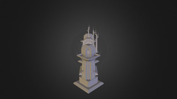 Sci-Fi Guard Tower - Low Poly 3D Model