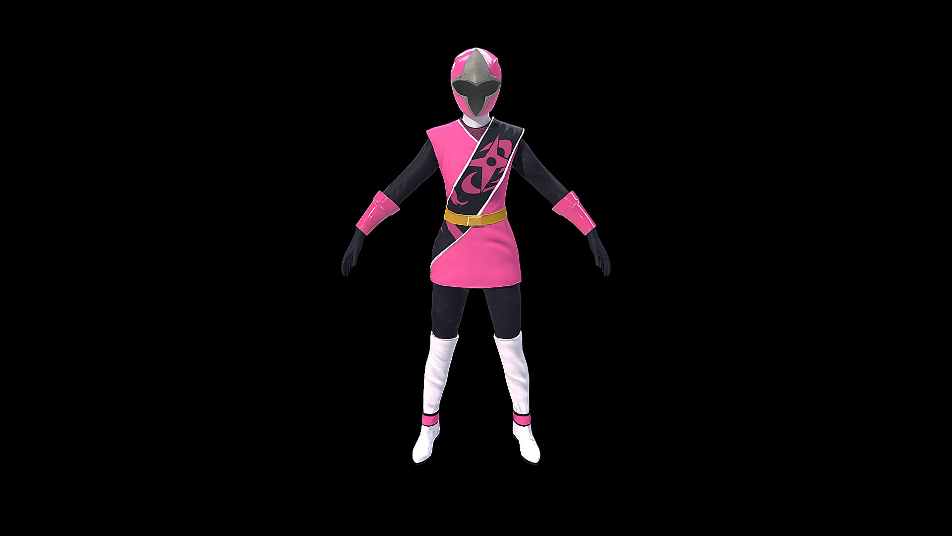 3D model Pink Ranger - This is a 3D model of the Pink Ranger. The 3D model is about a person in a garment.