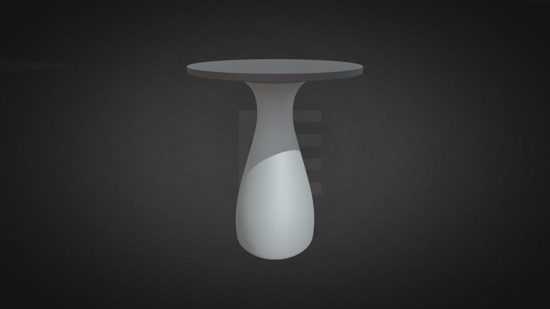 3D model Flut Dining Table Hire - This is a 3D model of the Flut Dining Table Hire. The 3D model is about a white lamp on a black surface.