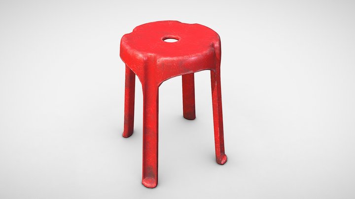 Realistic Plastic Chair 3D Model