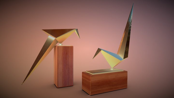 Gold home decoration "Birds" 3D Model