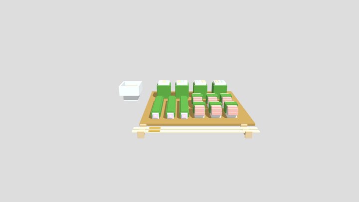 Voxel Sushi 3D Model