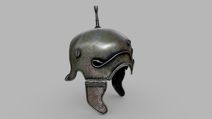 Ancient Bronze Helmet (Chalcidian) 3D Model