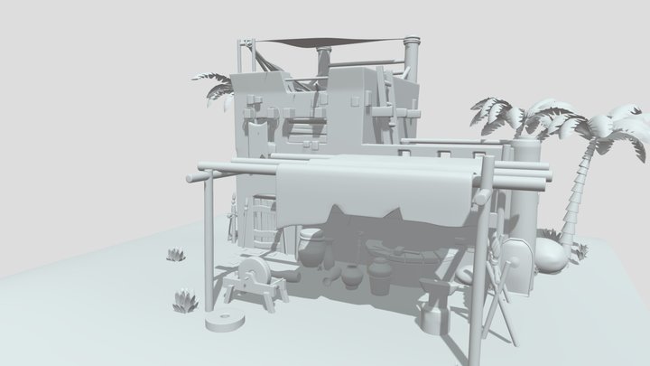 DAE villeges - egyptian blacksmith 3D Model