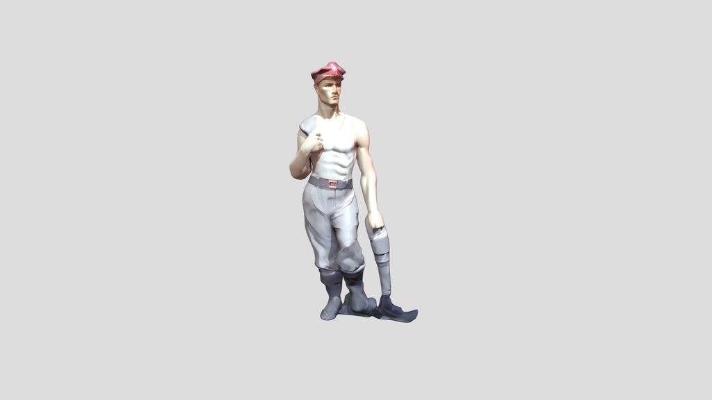 Statue of a disabled worker soldier