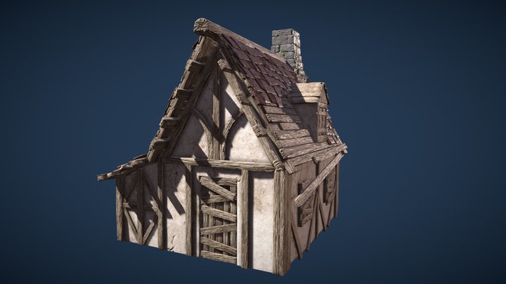 Medieval House Built with Modular Pieces 3D Model