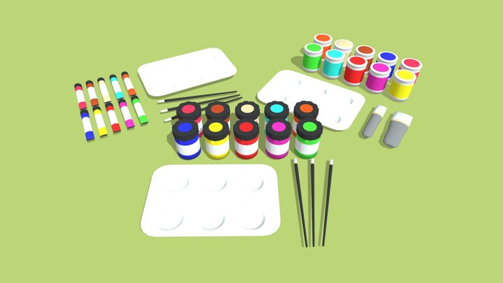 Wet Painting Media 3D Model