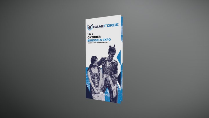 Flyer GameForce: final assignment graphic design 3D Model