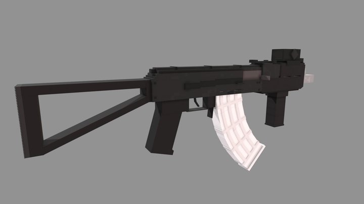 Ak-74 Mini (Animated) 3D Model