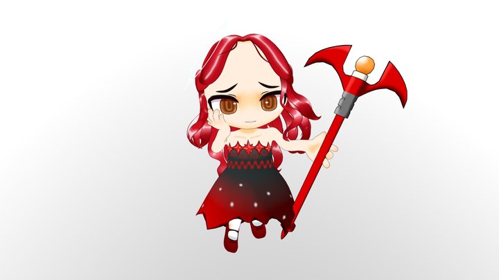 red witch girl 3D Model