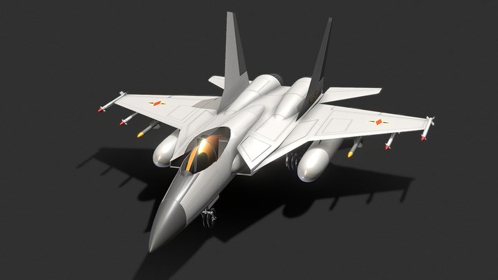 Sukhoi Su-27 Flanker Russisches Kampfflugzeug 3D-Modell