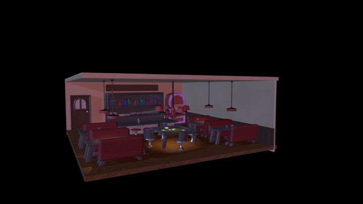 Diorama cena bar 3D Model