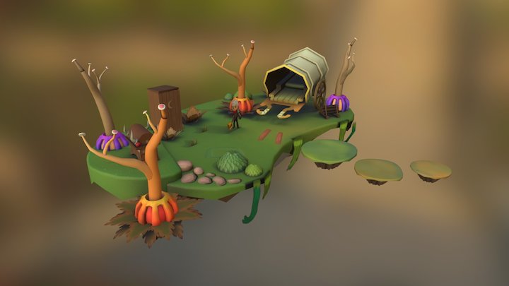 Island inspired by Bastion 3D Model