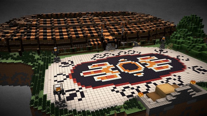Rennbahn der Burning Hawks - Minecraft 3D Model