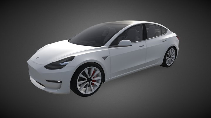 Tesla 2018 Model 3 3D Model