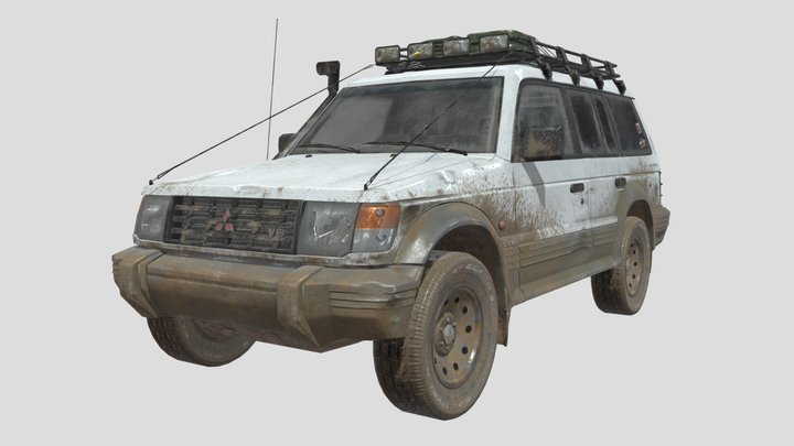 Game ready Mitsubishi Pajero 1995 off-road. 3D Model