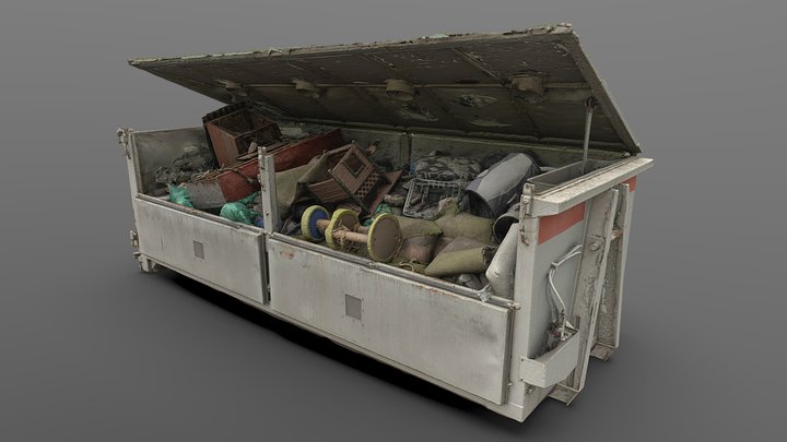 Big trash container - decimated raw scan 3D Model