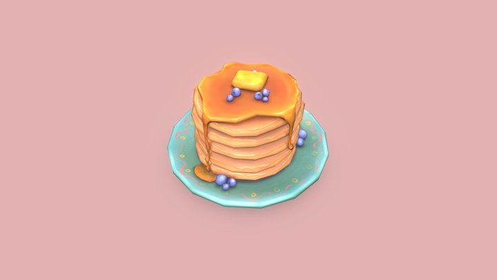 Pancakes with hand-painted textures 3D Model
