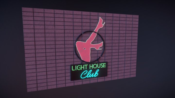 Night club sign 3D Model