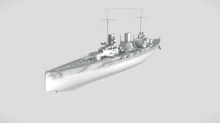 Moltke Class Battlecruiser 3D Model