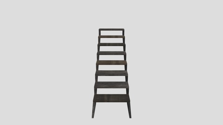 Old wood stairs 3D Model